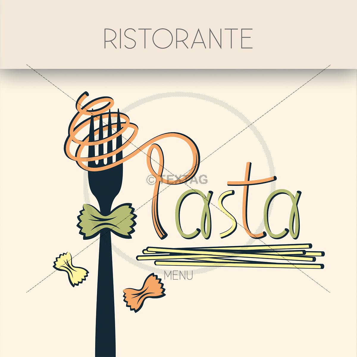 Deckblatt Speisekarte Vorlage Pasta Ristorante Menu Menukarte