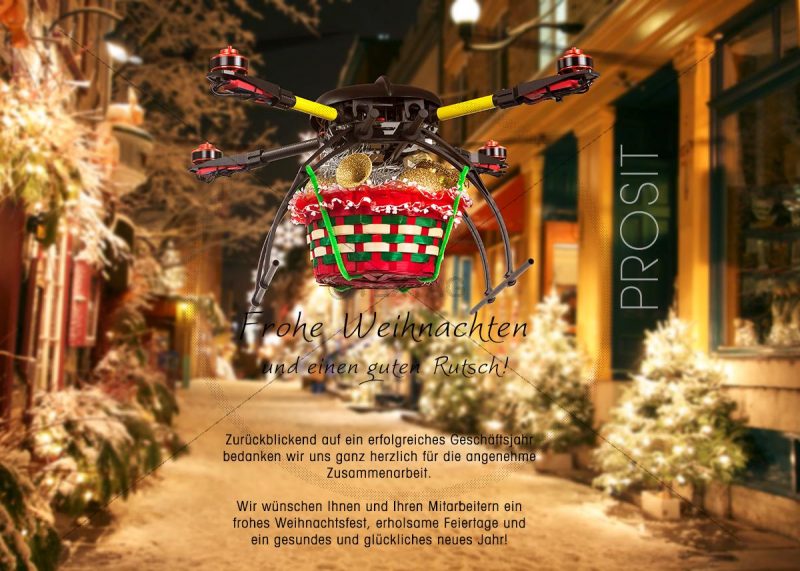 witzige Weihnachts E-Card mit Drohne • Grußkarten (284)