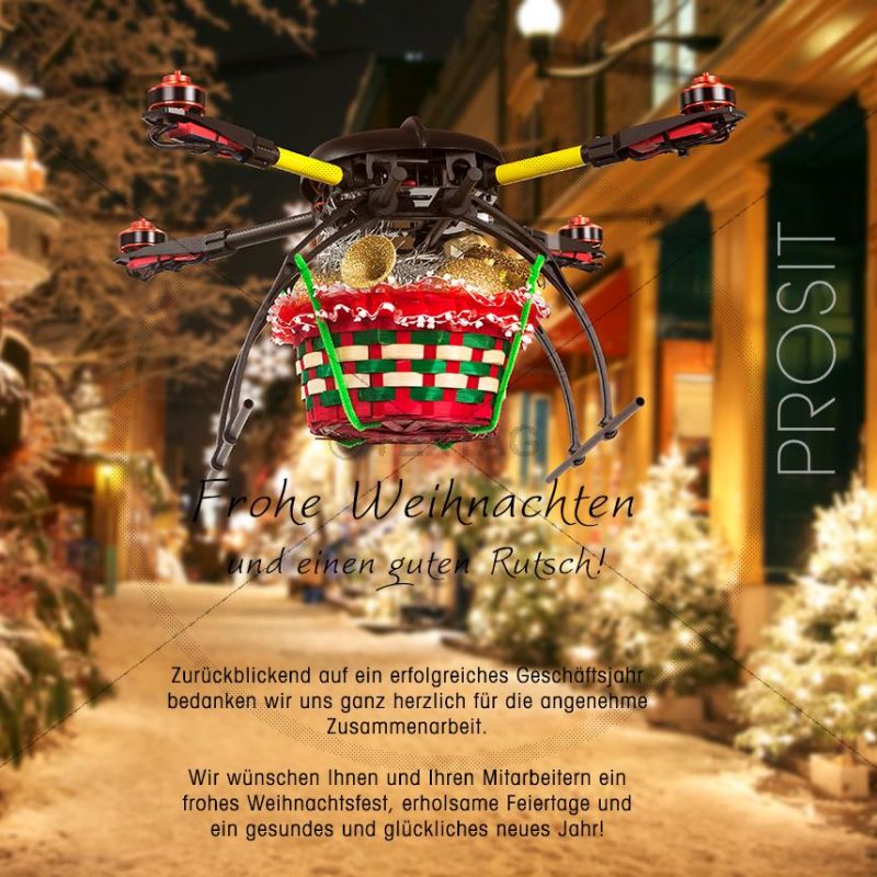 witzige Weihnachts E-Card mit Drohne • Grußkarten (284)