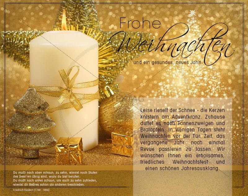 elegante, geschäftliche Weihnachts E-Card in gold (349)