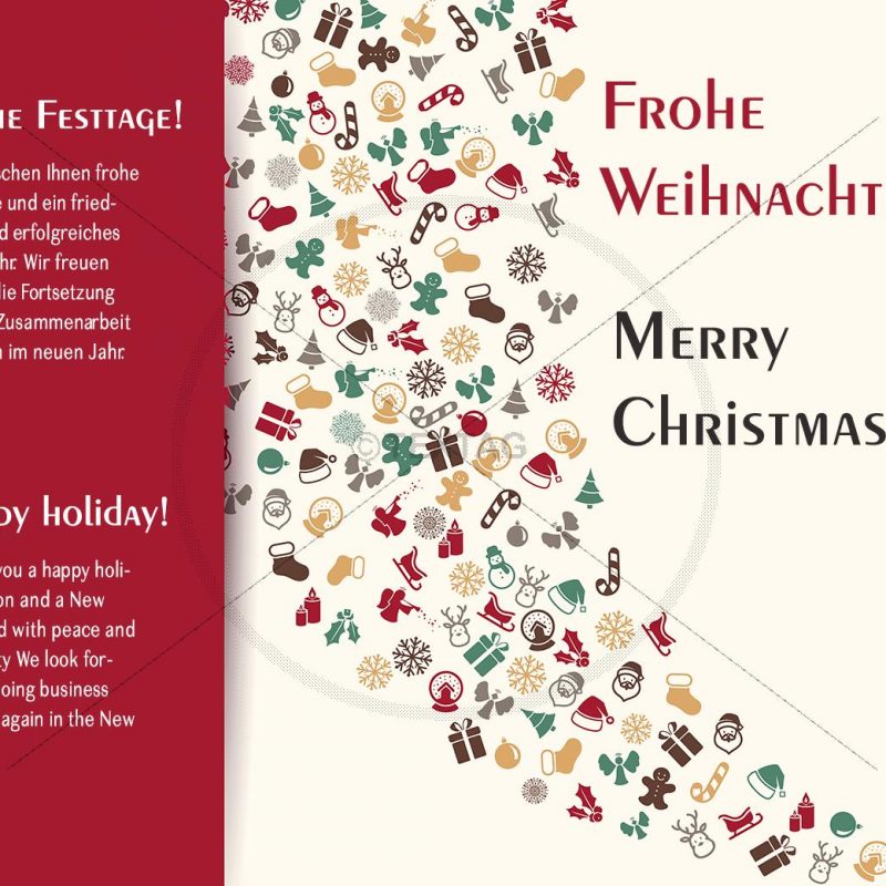 extravagante geschäftliche Weihnachts eCard, Spruch auf englisch & deutsch (371)
