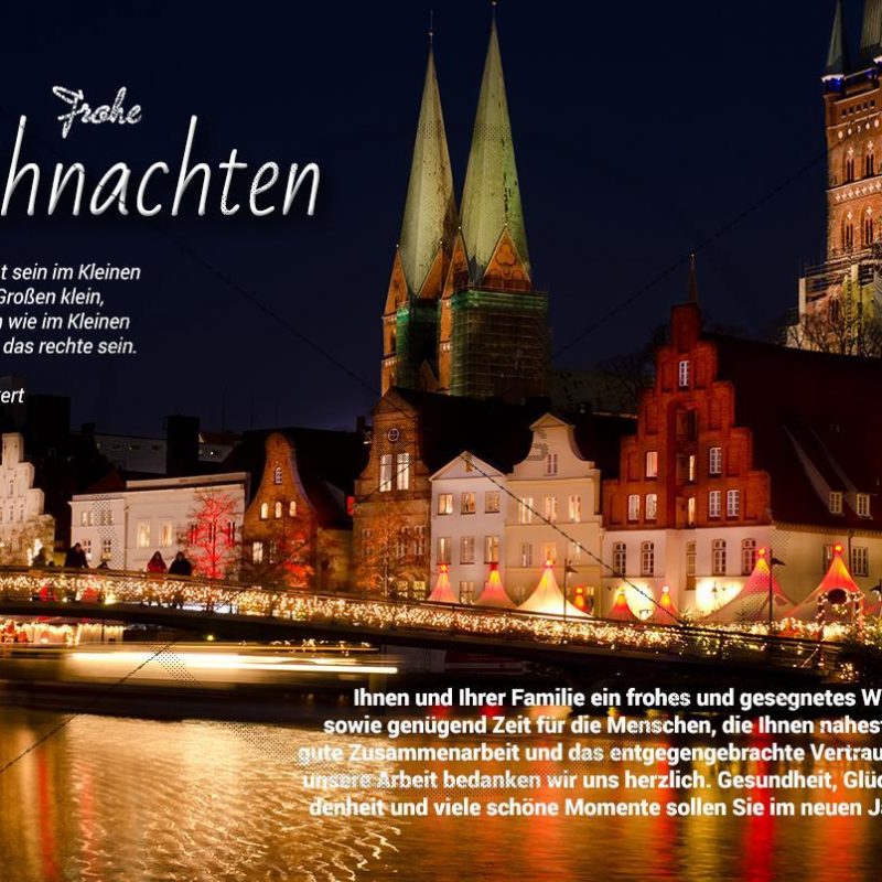 digitale, geschäftliche Weihnachts-E-Cards - Weihnachtsgrüße aus Lübeck (0390)