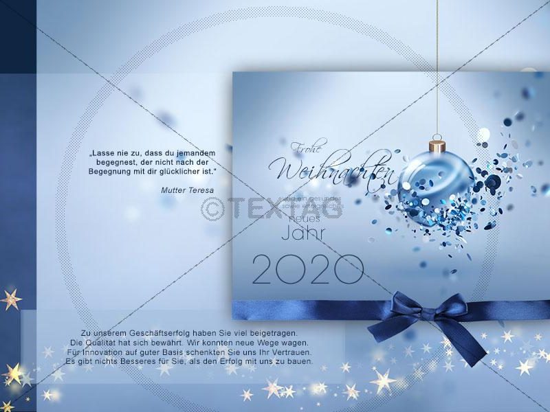 extravagante Weihnachts E-Card in blau und gold mit Spruch (271) NSL-2018-00271