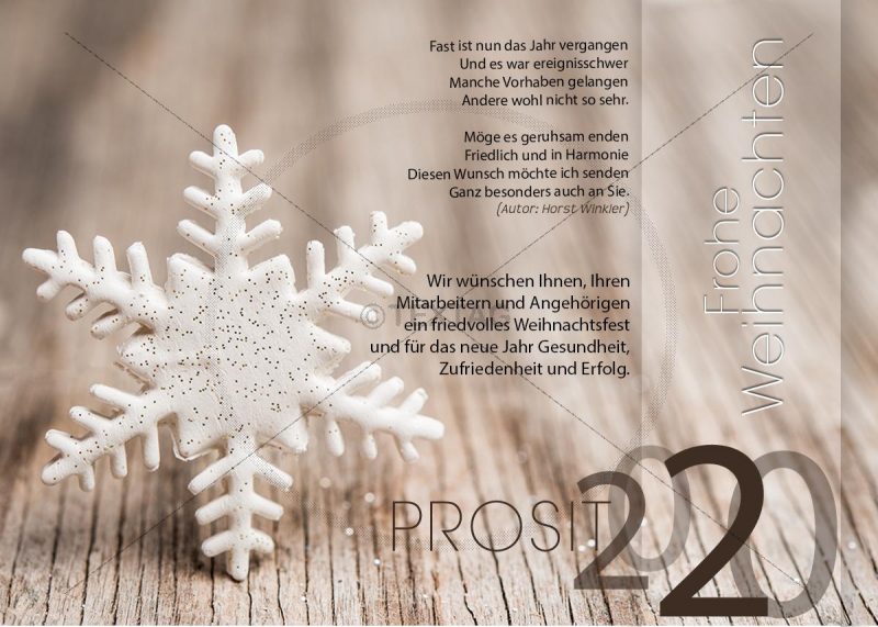 edle Weihnachtskarte - Weihnachts und Silvester e Card für Firmen (0353)
