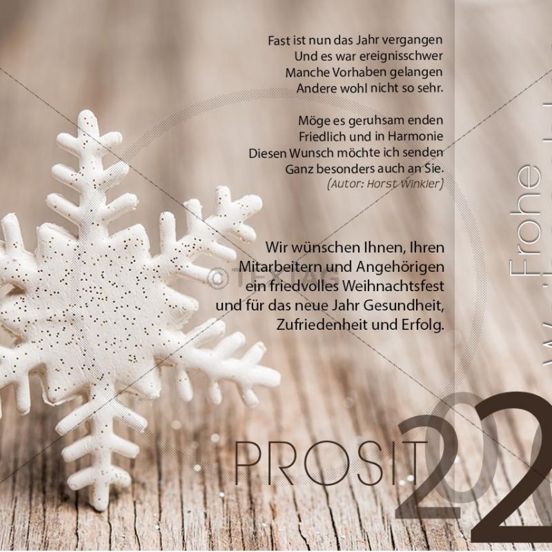 edle Weihnachtskarte - Weihnachts und Silvester e Card für Firmen (0353)