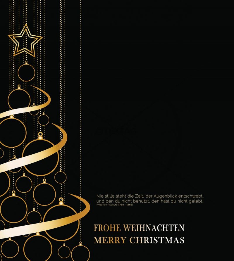 extravagante Weihnachts E-Card in Schwarz, geschäftlich, ohne Werbung (409)