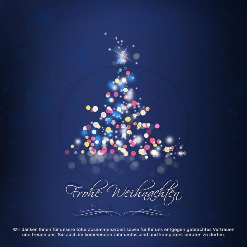 geschäftliche Weihnachts E-Card mit Spruch mit Weihnachtsbaum in blau (00421)