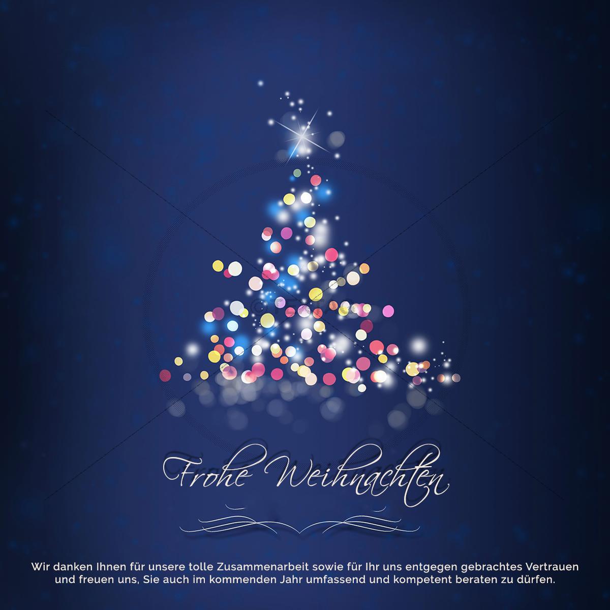 Weihnachts E Card Fur Firmen Mit Spruch Und Weihnachtsbaum In Blau