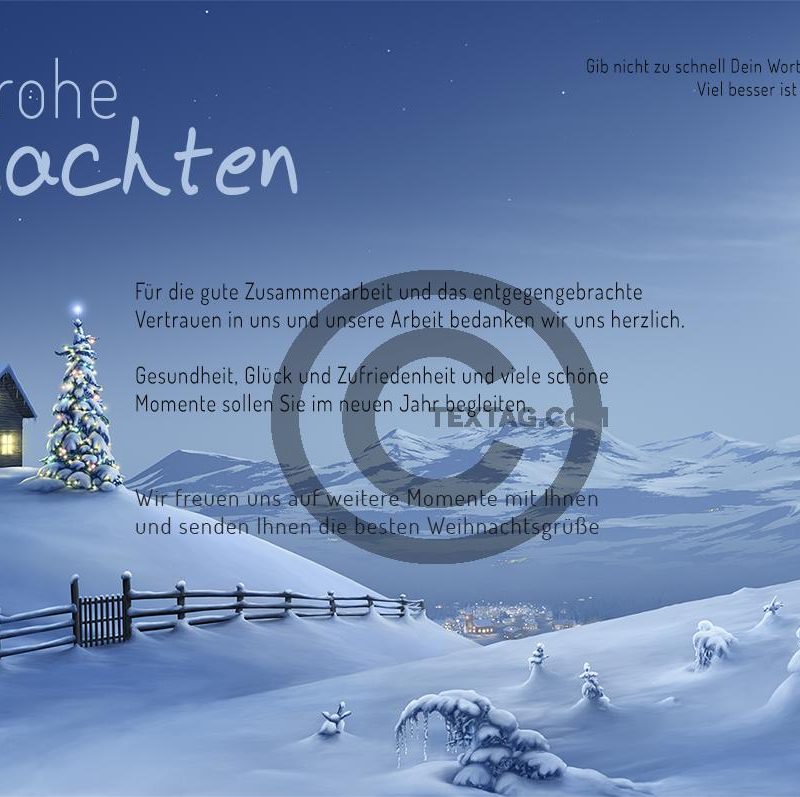 romantische, geschäftliche Weihnachts eCard mit Spruch, ohne Werbung (440)
