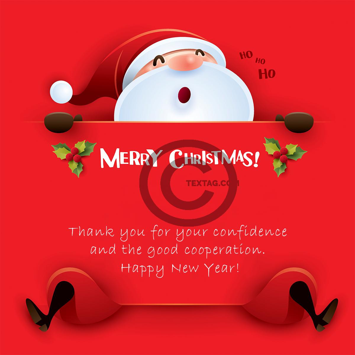 lustige Weihnachts "HO HO HO" eCard auf Englisch, ohne Werbung