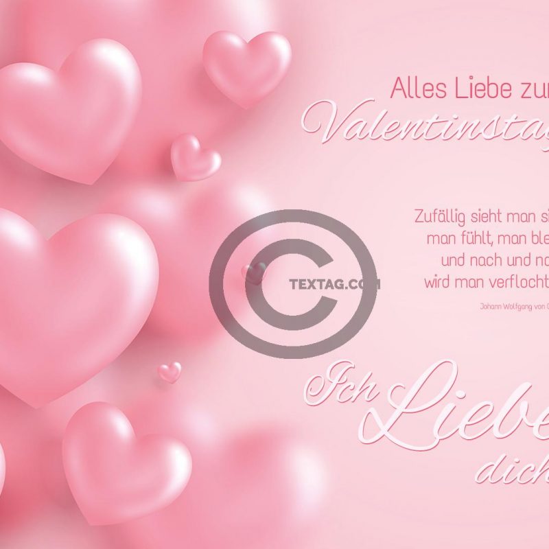 Valentinstag E-Card in zartem Rosa für Frischverliebte (00480)