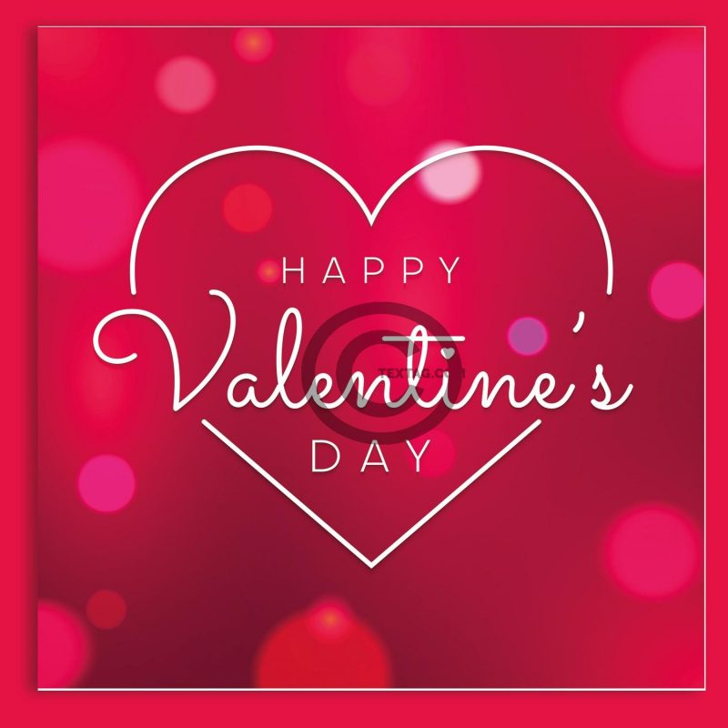 Valentinstag E-Card - Happy Valentine's Day in Pink mit weißem Herz